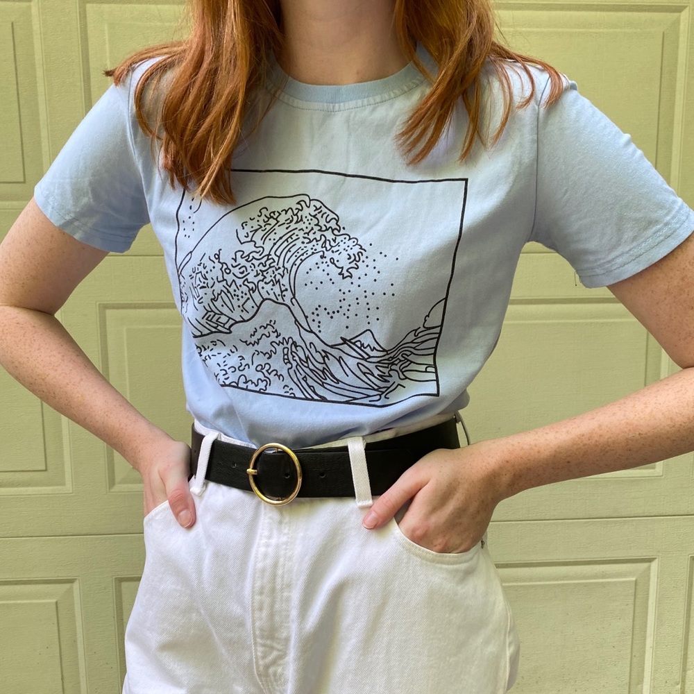 🌊 ART HOE WAVE PRINT TEE 🌊